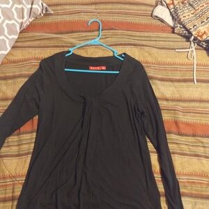 Women's long sleeve black dress shirt